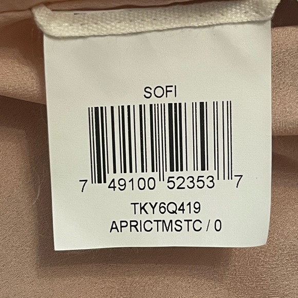 NWT! Brand New BCBGMAXAZRIA Sofi Pleated Dress Size 0. Color: Aprictmstc - Picture 10 of 12